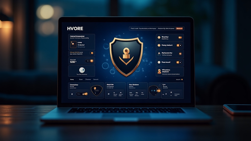 Casino account security dashboard with password and verification settings on a laptop