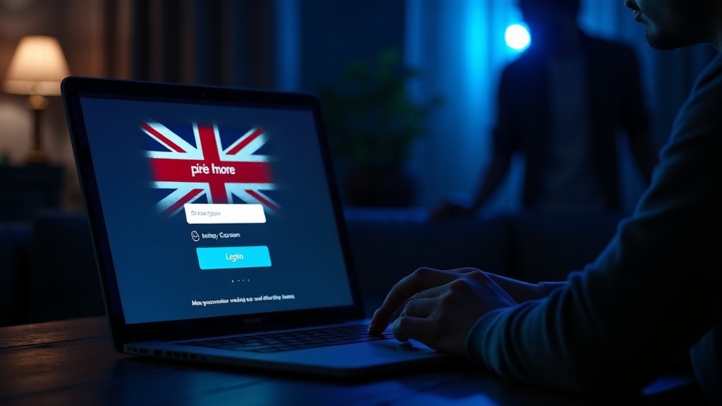 Returning player facing a casino login prompt on a laptop with dark neon lighting